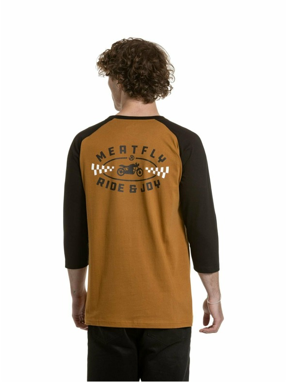 Meatfly Meatfly férfi hosszú ujjú póló Kennedy Raglan Gold Brown / Black