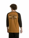 Meatfly Meatfly férfi hosszú ujjú póló Kennedy Raglan Gold Brown / Black