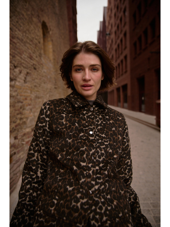 Moodo Leopárd mintás kabát Moodo
