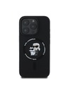 Karl Lagerfeld Karl Lagerfeld Liquid Silicone Karl and Choupette MagSafe hátlap iPhone 16 Pro-hoz, fekete