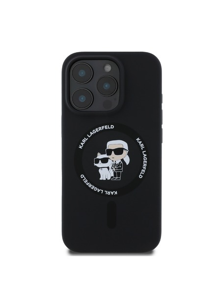 Karl Lagerfeld Karl Lagerfeld Liquid Silicone Karl and Choupette MagSafe hátlap iPhone 16 Pro Max-hoz, fekete