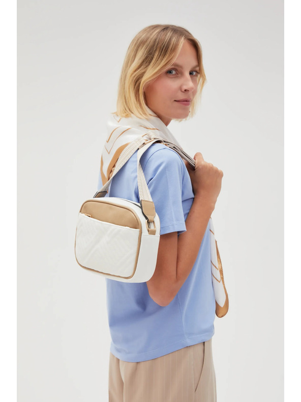 Moodo Bézs-fehér táska