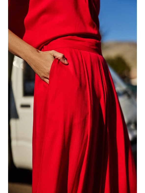 Moodo Moodo laza női nadrág - piros