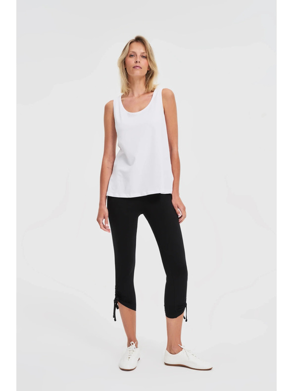 Moodo Fekete női 3/4 leggings kötős