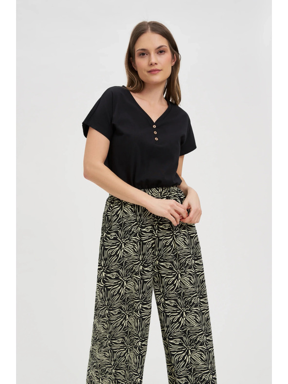 Moodo Fekete női blúz díszgombokkal