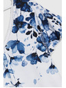 Moodo Fehér blúz kék virágokkal