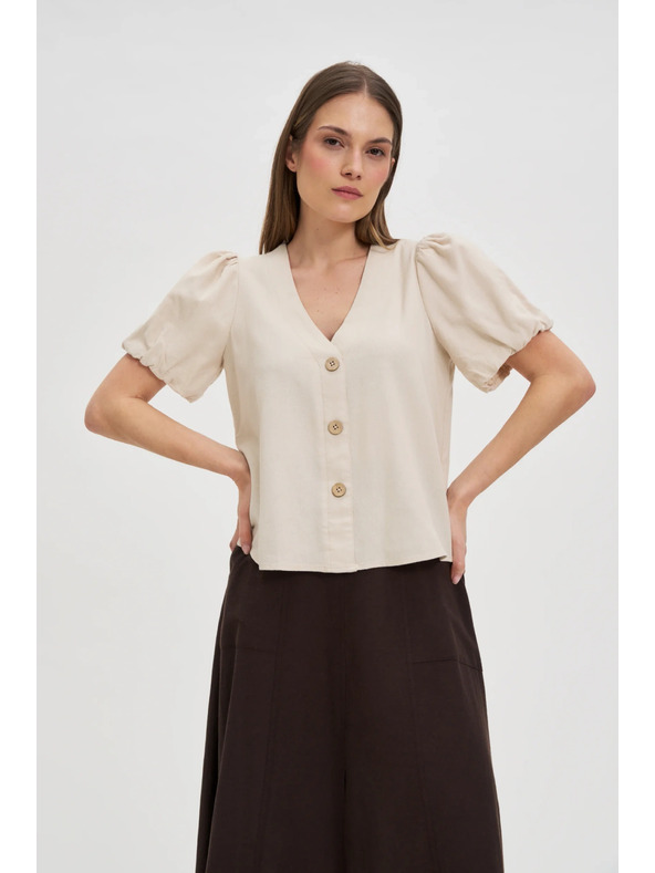 Moodo Bézs női ing rövid ujjakkal