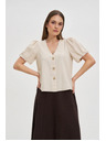 Moodo Bézs női ing rövid ujjakkal