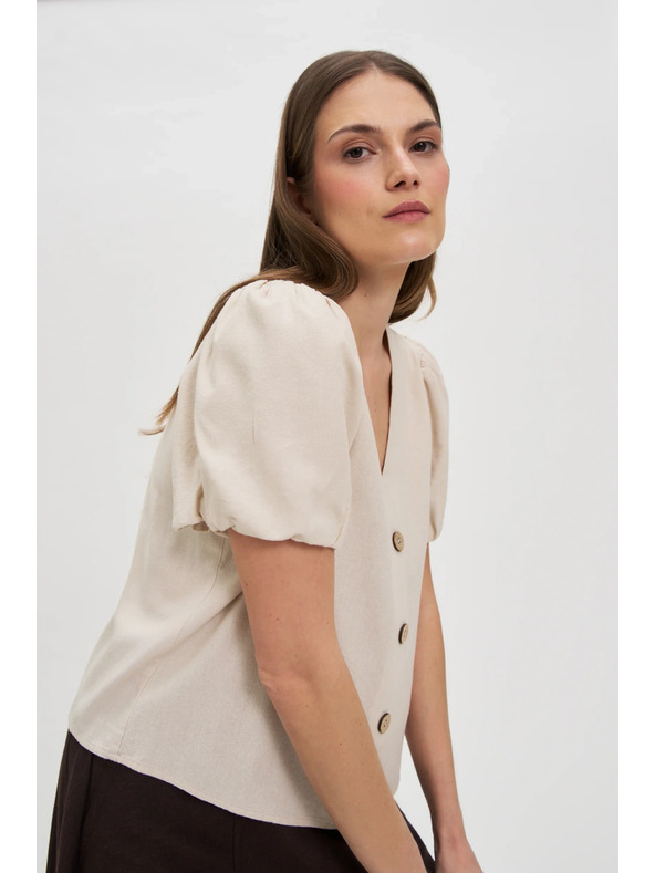 Moodo Bézs női ing rövid ujjakkal