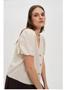 Moodo Bézs női ing rövid ujjakkal