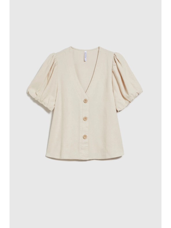 Moodo Bézs női ing rövid ujjakkal