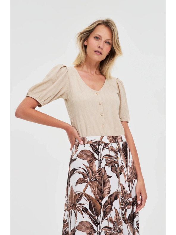 Moodo Moodo női póló - világos bézs