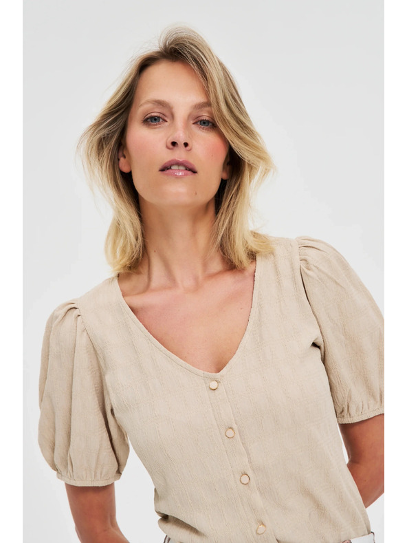 Moodo Moodo női póló - világos bézs