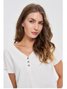Moodo Fehér blúz díszgombokkal