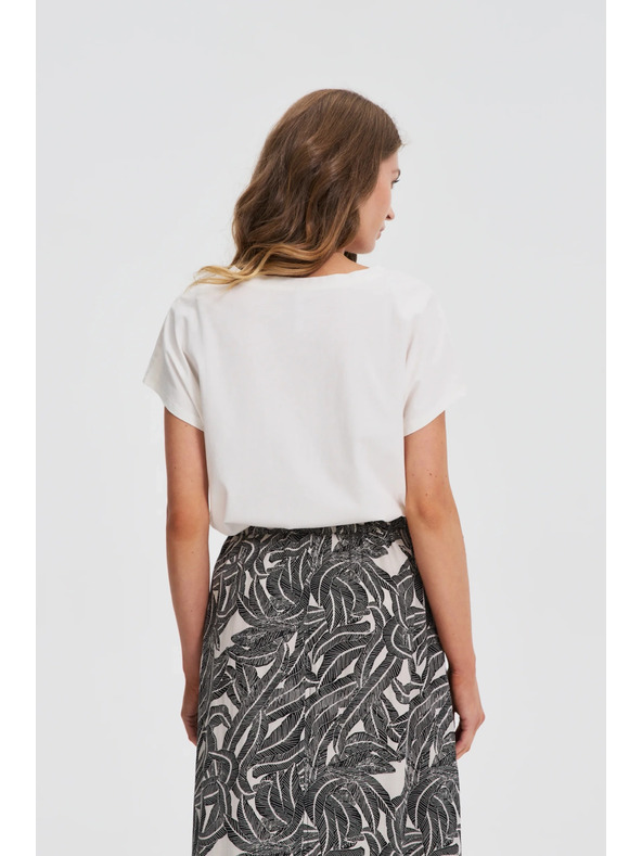 Moodo Fehér blúz díszgombokkal