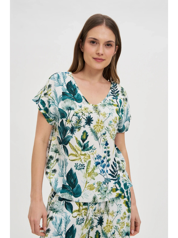 Moodo Virágos felső V-nyakkal