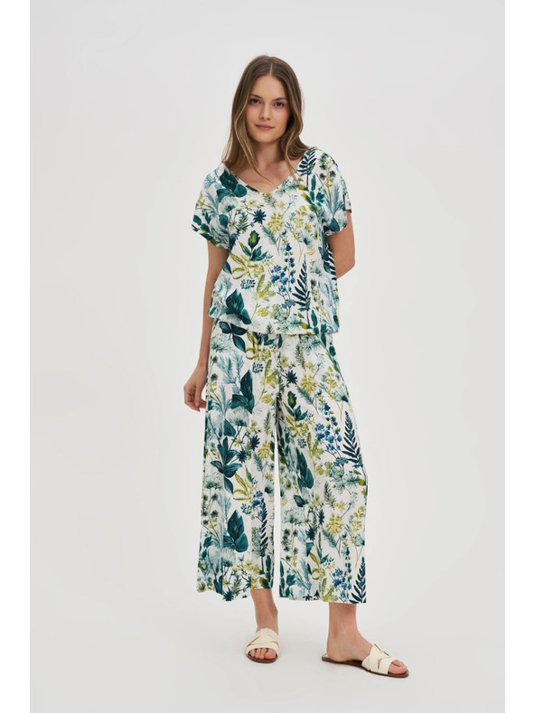 Moodo Virágos felső V-nyakkal