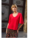Moodo Piros blúz széles ujjakkal