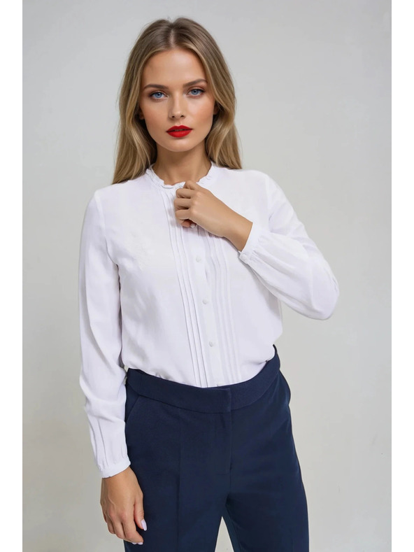 Moodo Moodo fehér női blúz állógallérral