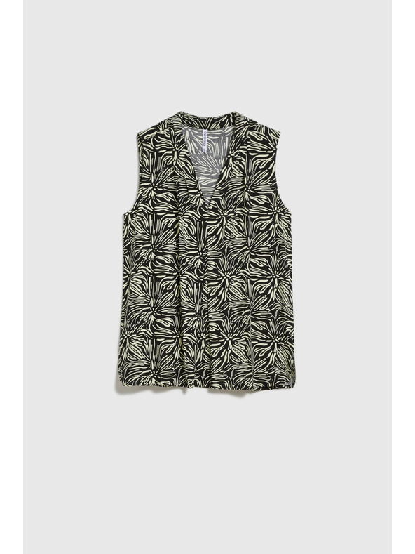 Moodo Fekete-fehér ujjatlan blúz