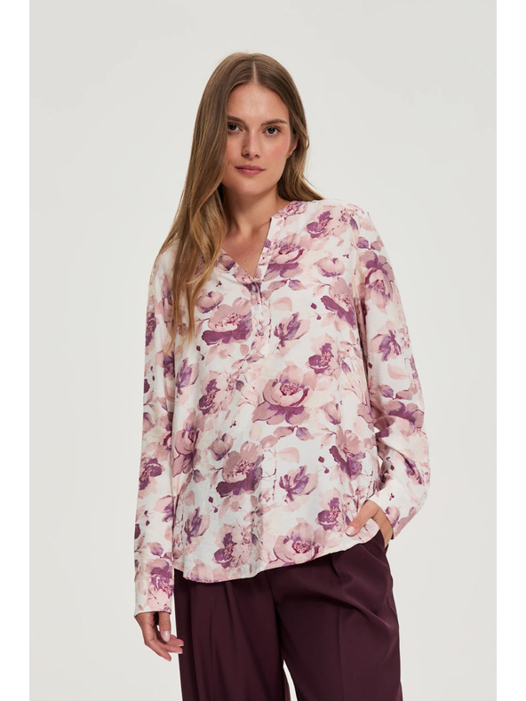 Moodo Rózsaszín virágos blúz Moodo