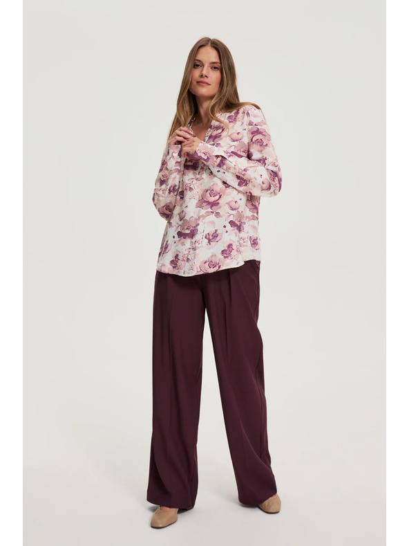 Moodo Rózsaszín virágos blúz Moodo