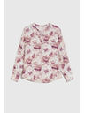 Moodo Rózsaszín virágos blúz Moodo
