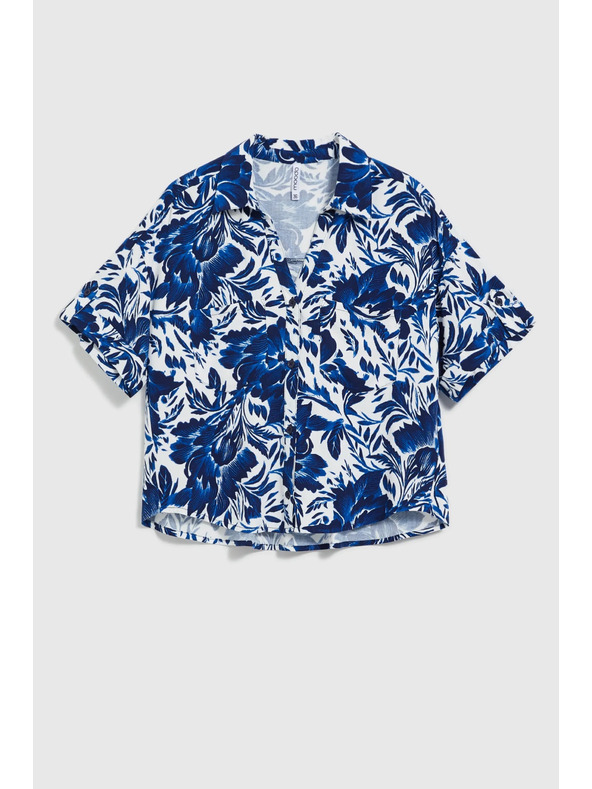 Moodo Kék-fehér mintás blúz