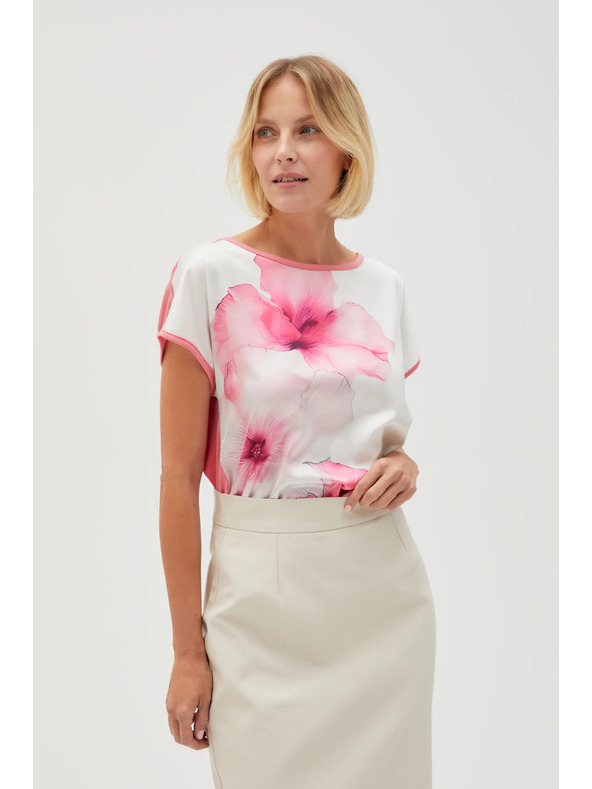 Moodo Fehér virágos női blúz