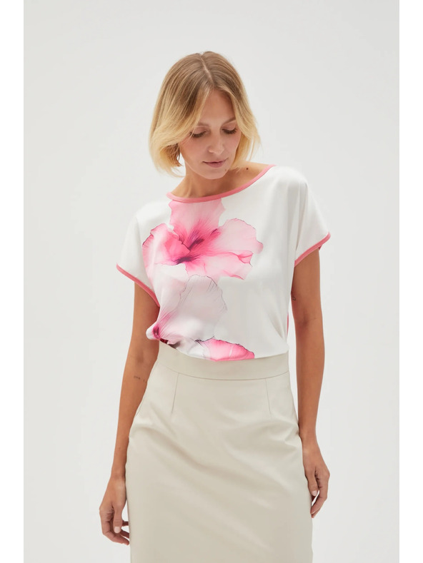 Moodo Fehér virágos női blúz