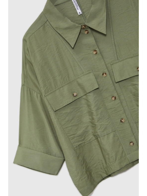 Moodo Khaki laza rövid ujjú ing