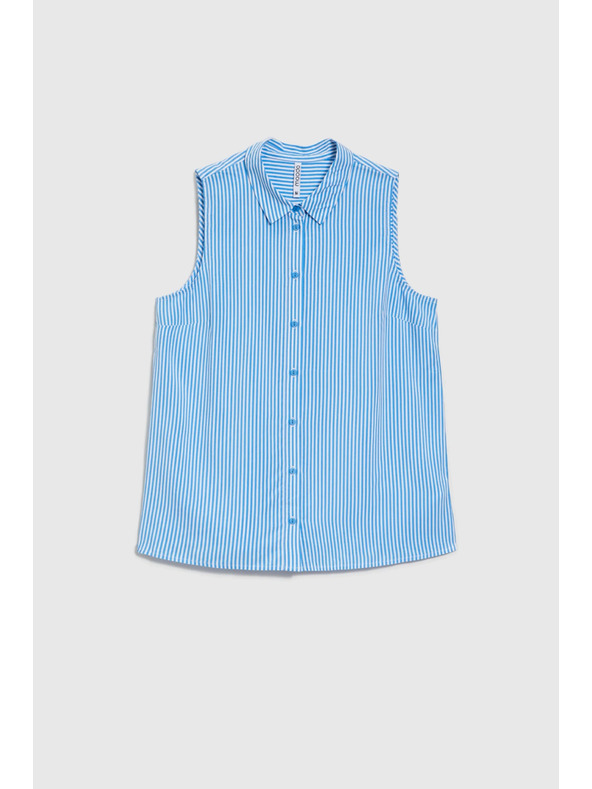 Moodo Kék-fehér csíkos ujjatlan ing