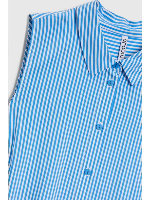Moodo Kék-fehér csíkos ujjatlan ing