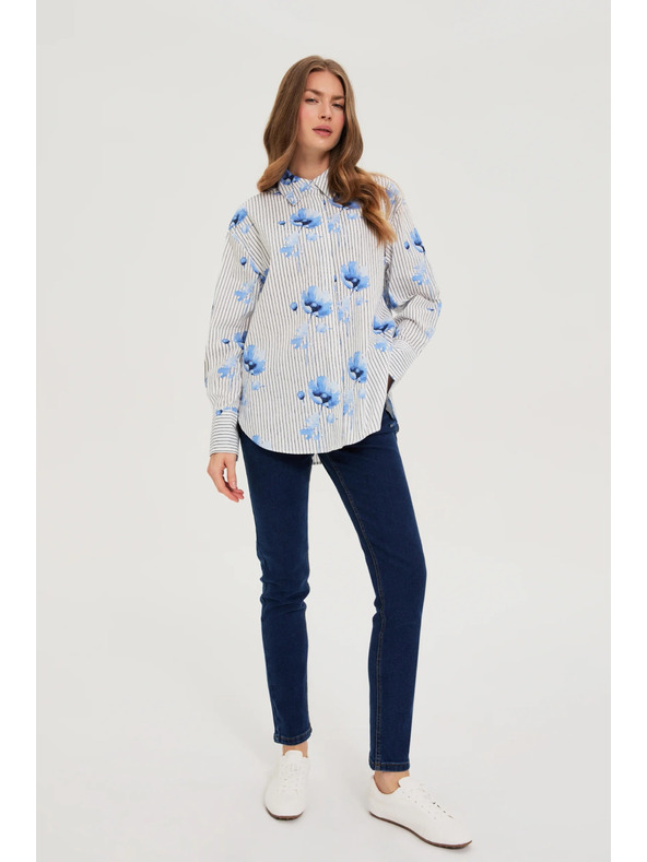 Moodo Moodo női ing – fehér/kék