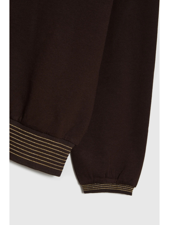 Moodo Barna pulóver arany részletekkel Moodo