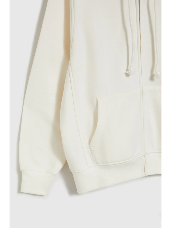 Moodo Moodo cipzáras női pulóver - fehér