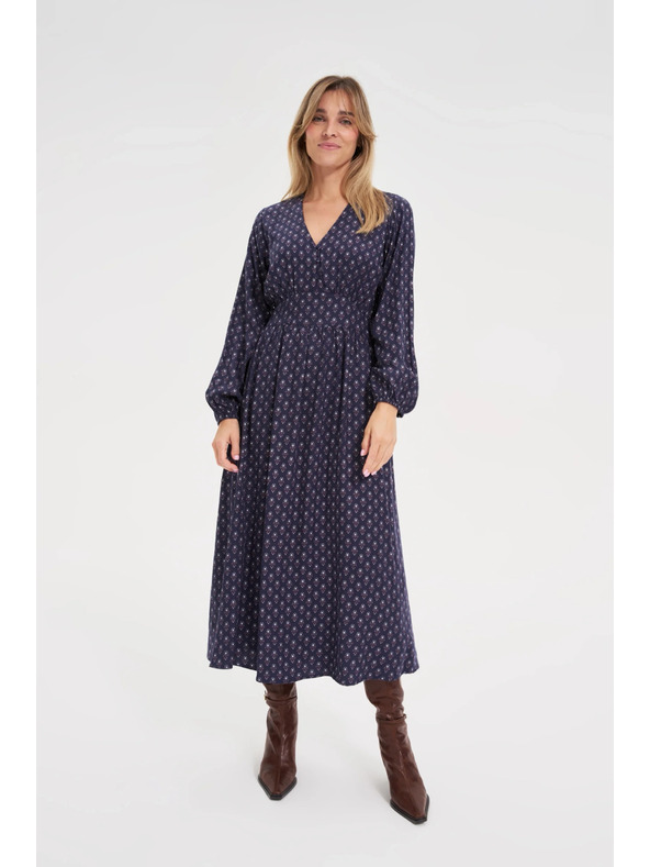 Moodo Hosszú kék ruha hosszú ujjakkal Moodo