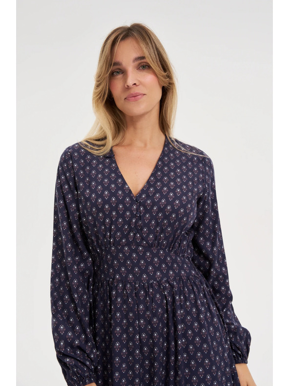 Moodo Hosszú kék ruha hosszú ujjakkal Moodo