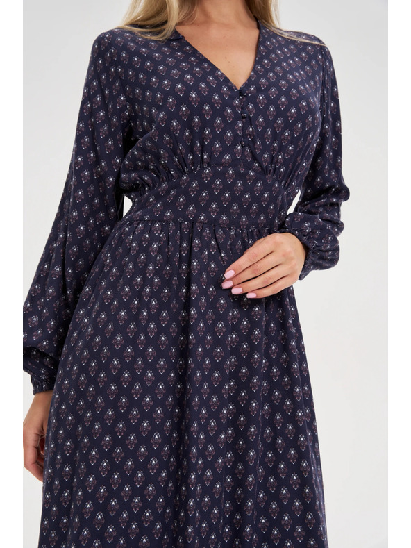 Moodo Hosszú kék ruha hosszú ujjakkal Moodo