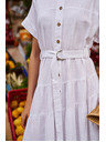 Moodo Moodo hosszú női ing ruha - fehér