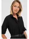 Moodo Fekete női ing ruha övvel