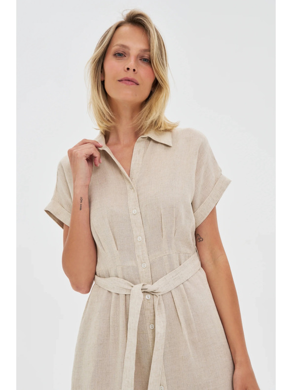 Moodo Moodo női ing ruha - bézs