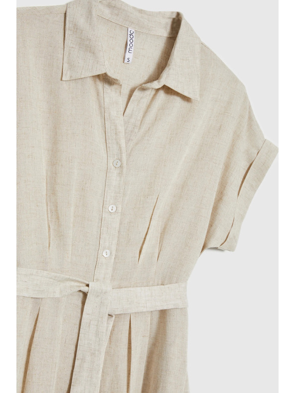 Moodo Moodo női ing ruha - bézs