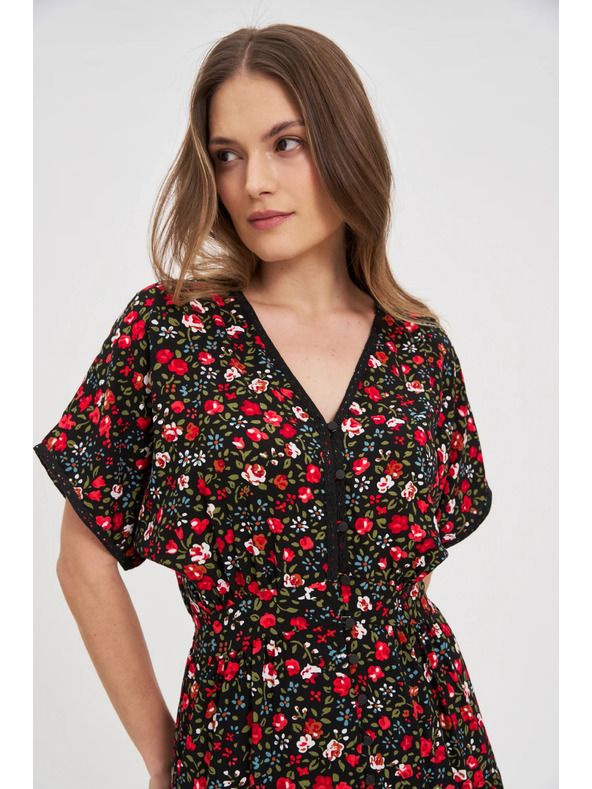 Moodo Moodo női ruha piros-fekete