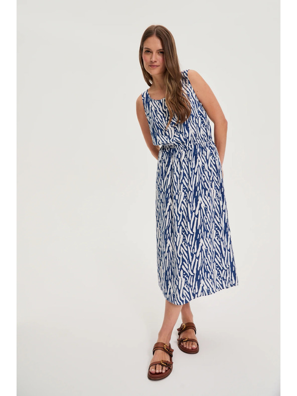 Moodo Moodo kék-fehér női ruha