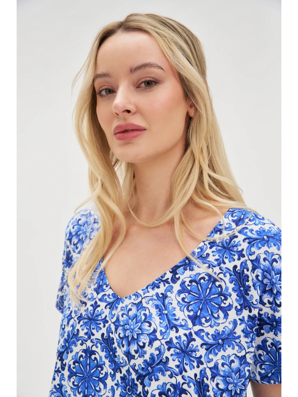 Moodo Moodo kék-fehér női ruha