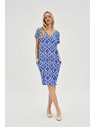 Moodo Moodo kék-fehér női ruha