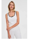 Moodo Fehér női trikó fekete szegéllyel