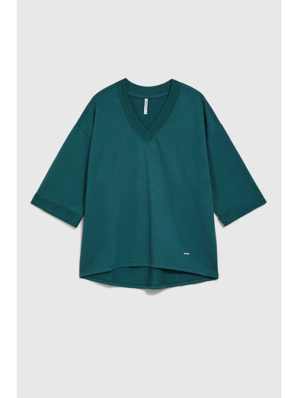 Moodo Zöld háromnegyedes ujjú pulóver