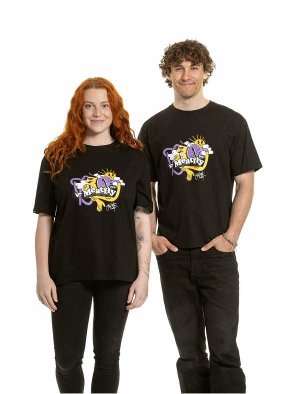 Meatfly Meatfly unisex póló Carter 30 Groove Black